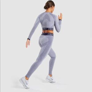 Gymshark Flex Set - Steel Blue Marl/Navy Blue